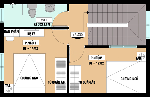 Nha 4 tang dep hien dai tren dien tich 32m2